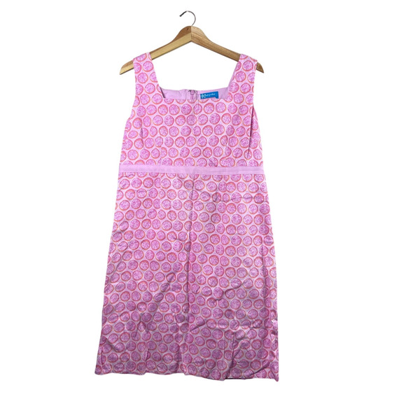 Fresh Produce Pink Citrus Print Shift Dress - Size 12 - Picture 1 of 6